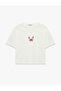 Beaded Crab Embroidered Short Sleeve Crew Neck P Cotton U T-Shirt - 3