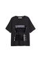 Leather Skirt Printed Relaxed Fit Black Women's Tshirt