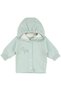 Baby Girl Water Green Quilted Hooded Cardigan with Snap Fasteners and Embroidery