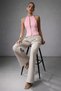 Women's Pink Zippered Halter Neck Atlas Fabric Blouse Stylish & Modern Fit - 3