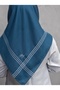 Petrol Blue Cotton Square Headscarf - 2