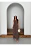 Women's Ruffle Detailed Multi-Chiffon Fabric Maxi Dress - 4