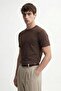Brown Cotton Men's T-Shirt