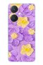 Vivo Y27 Compatible Purple Yellow Floral Print Transparent Phone Case