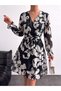 Women's Floral Print Stylish Chiffon Dress - 3