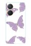Vivo Y27 Compatible Purple Butterfly Pattern Transparent Phone Case