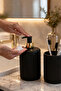 2 Li Premium Black Gold Liquid Soap Dispenser Toothbrush Holder Set – Bathroom & Kitchen Compatible 400 ml - 2