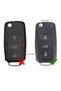 Volkswagen Jetta Polo Golf Seat Skoda Black Carbon Key Case Cover with 3 Keys
