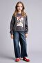 Relax Fit Crew Neck Printed Sweatshirt for Girls E6759A826Sp - 3