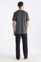 Men's Short Sleeve V-Neck Pajama Set - 2