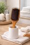 Wide Wooden Hair Brush with Ball Tip - 5