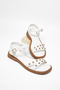 Women's White Comfortable Fit Double Straps with Buckled Stones Sandals - 4