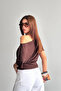 Bele Oturan Kayık Yaka Natural Viscose Blouse - 4