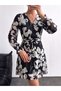 Women's Floral Print Stylish Chiffon Dress - 2