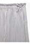 Elastic Waist Bow Detail Pleated Wide Leg Trousers - 3