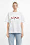 Unisex Women's Men's Khair Red Text Middle Front Printed Oversize Thick Fabric Comfortable Cut Cotton T-Shirt - 2