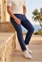 Brent Havuç Cut Hürrem Fabric Boyfriend Fit Jogger Pants Men's Trousers - Navy Blue - 3