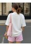 Women's Be Still Know Printed White T-Shirt- Striped Pink-White Shorts Top and Bottom Set - 3