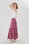 Maxi Layered Skirt with Volan Detail / Summer High-Waisted Comfortable Cut Casual & Stylish Combination - 3