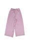 Girl's Lilac Corded Fabric Wide Leg Leggings Trousers - 3