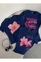 3-Pack Women's Summer Printed - Stretch Fabric Short Sleeve Body Tee Cropped