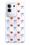 Vivo Y29 Compatible Heart and Ribbon Patterned Transparent Phone Case