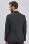 Men's Black Gabardine Mono Collar 8 Drop Slim Fit Basic Suit 1001255006 - 8
