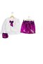 Girl's Sequined Skirt Plush Vest Set Set of Bag 4-Piece Set - 2