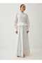 Buy Textured Get Ruffle Detail Hijab Dress - White - Exclusive - 3