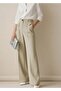 Women's Beige Black 2-Piece High Waist Loose Cut Pants - 5