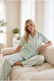 Short Sleeve Buttoned 100% Cotton Cotton Piece Women's Pajama Set