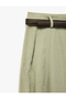 Modal Fabric Wide Leg Palazzo Trousers with Pockets and Pleated Detail with Belt - 5