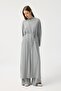 Modal Cupra Trousers Blouse Abaya Set Gray Melange - 5