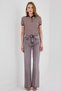 Women's Snow Wash Flare Jean Pants – High Waist Spanish Flare Comfort Fit Long Length (Brown) - 2