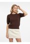 Women's Crew Neck Braided Knitwear Short Blouse