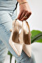 Women's Beige Patent Leather Back Strap Pointed Toe Mid-Heel Shoes 8cm