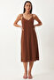 Strappy Drapey Summer Ayrobin Dress Lzv0064 Brown