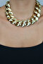 Big Ring Form Metalized Gold Women's Necklace - 2