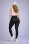 High Waist Gathering Effect Geometric Patterned Sports Leggings Black Flexible Fitness & Daily Use - 4
