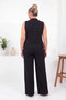 Plus Size Vested Black Suit - 2