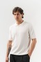 Half Zip Polo Collar Knitwear T-Shirt with Half Zipper Detail - 4