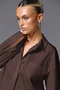 Women's Oversize Shirt Long Sleeve Basic Loose Cut Poplin Trendy Stylish Casual Shirt - 3