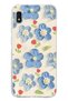 Samsung Galaxy A10 Compatible Blue Oil Paint Flower Pattern Transparent Phone Case