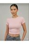 Women's 2-Piece Circular Neck Camisole Ribbed Fabric Body-Hugging T-Shirt - 2