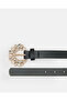 Women Black Embellished Buckle Belt