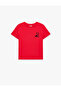 Ataturk Embroidery Detailed Crew Neck Short Sleeve Cotton T-Shirt