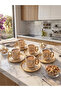 Sultan Gold Series - 6-Person Coffee Set with Lace Embroidery & Intensive Gold Embroidery - 3