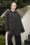 Black Hooded Tunic Pants Set - 3