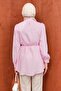 Pink Waist-Tie Buttoned Shirt - 4