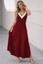 New Season Women's Rope Strap Sharp V-Neck Long Viscose Summer Dress - 4